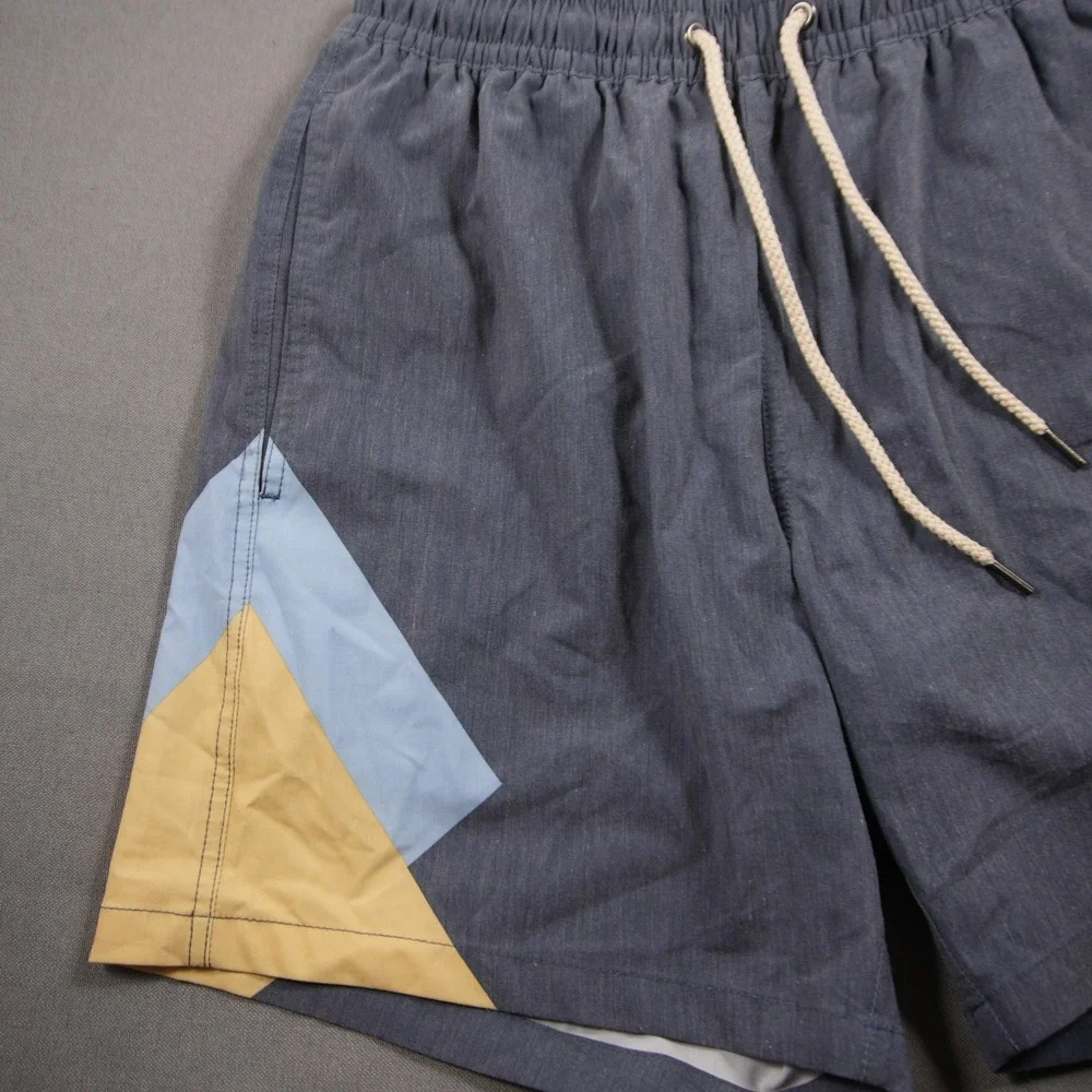 Fair Harbor Recycled Colorblock Stretch Men Swim Trunks M Retro Coastal Surf